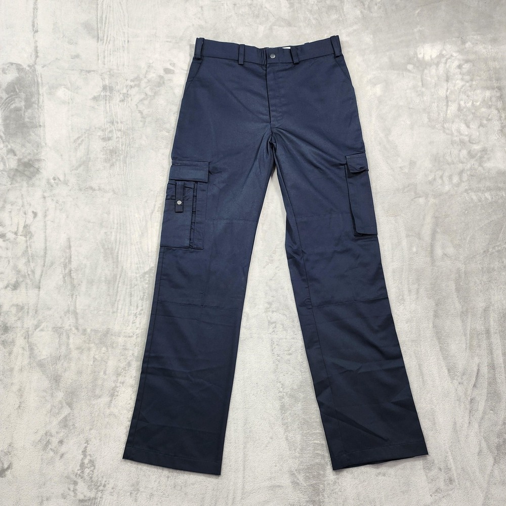 Galls Pants Mens 33x34 Blue Regular Fit Cargo Canvas Workwear Utility Tactical